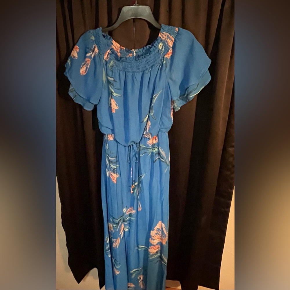 Blue Floral Maxi Dress